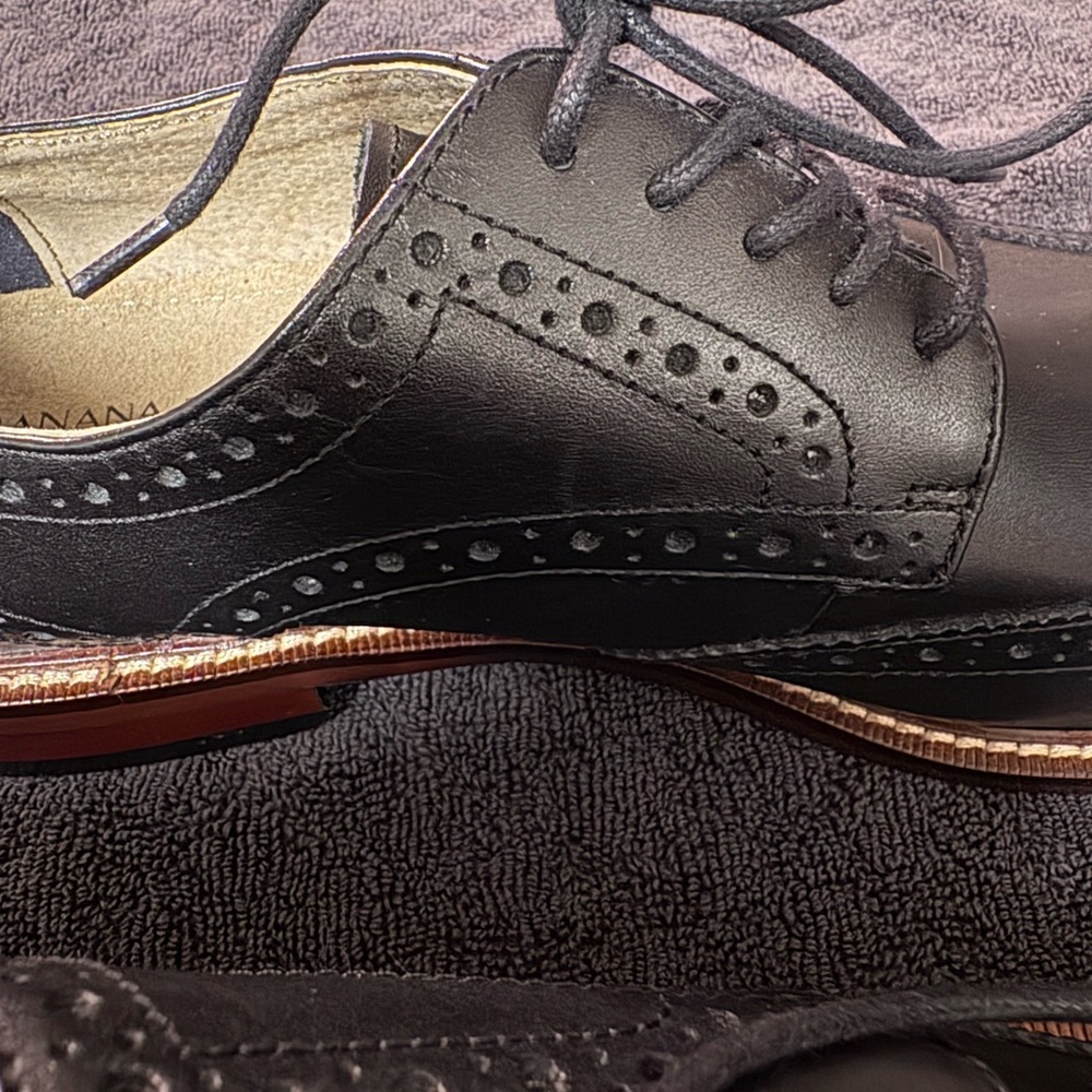 Men’s Banana Republic Black Leather Dress Shoes with Brown Welt Size 8.5 - Picture 14 of 14